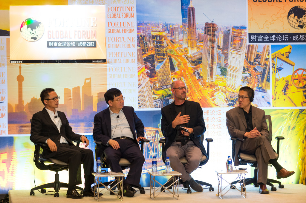 Five of China’s most innovative emerging companies give their elevator pitches to a panel of notable venture capitalists, who evaluate each contestant at Fortune Global Forum 2013, Chengdu, China. June 7, 2013. (Fortune Live Media/Flickr Creative Commons)