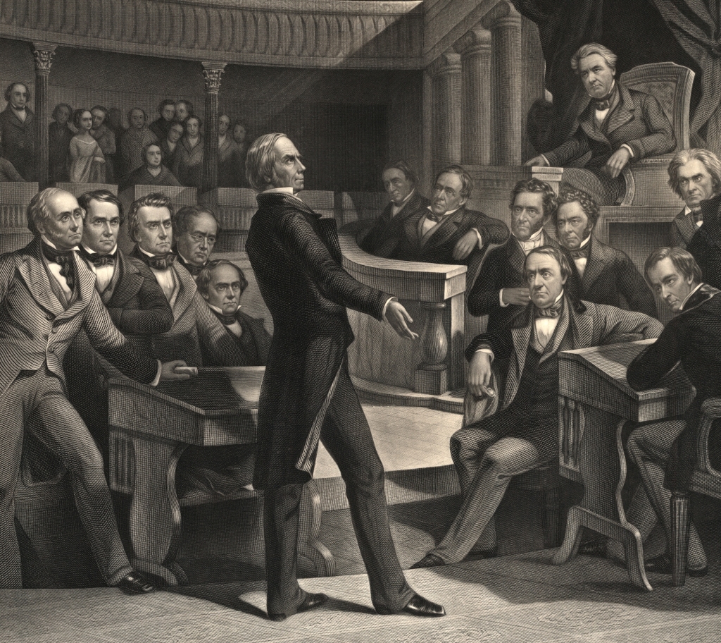Henry Clay, the greatest proponent of the American System, addressing the Senate. (Wikimedia Commons)
