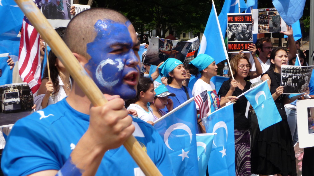 An anti-China, Uyghur protest in DC after  the 2009 Urumqi riots. (Rjanag, Wikimedia Commons)