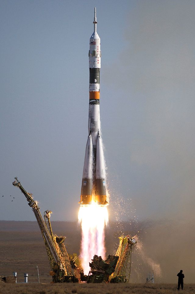 Russian Soyuz rockets are currently used to transport astronauts and cosmonauts alike to the ISS. September 18, 2006 (NASA/Wikipedia Commons)