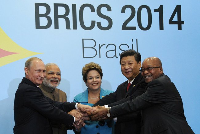 Optimism surged with the establishment of the BRICS institutions, but many potential pitfalls remain. July 15, 2014. (Presidential Press and Information Office/Wikimedia Commons)