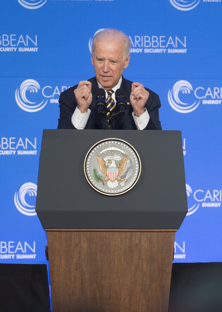 Biden presents the Summit’s keynote address. January 26, 2015. (US Department of State/Creative Commons)